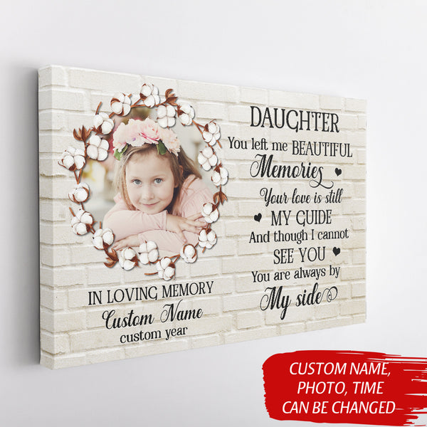 Daughter Memorial Canvas Gift Personalized, Bereavement Gift for Loss of Daughter In Loving Memory NXM426