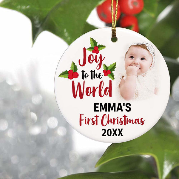 Personalized Christmas Ornaments| My First Christmas Customized Name & Year Baby First Christmas Ornament OMT17-2