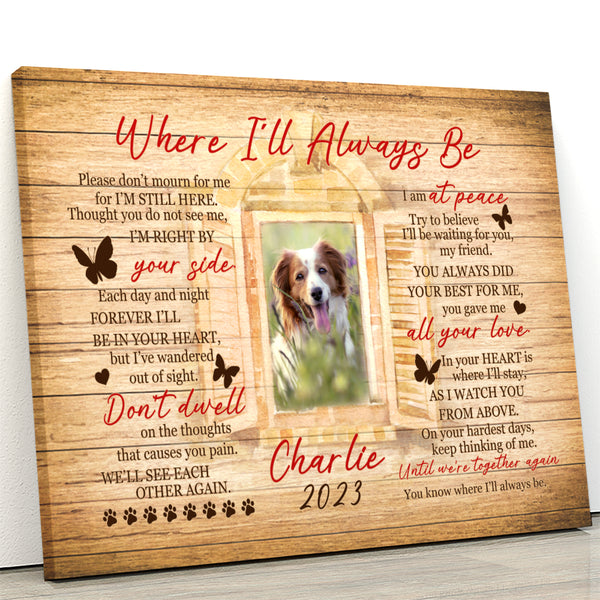 Personalized Memorial Canvas Gift For Loss Of Dog| Memorial Gifts for Loss of Dog In Heaven NXM120