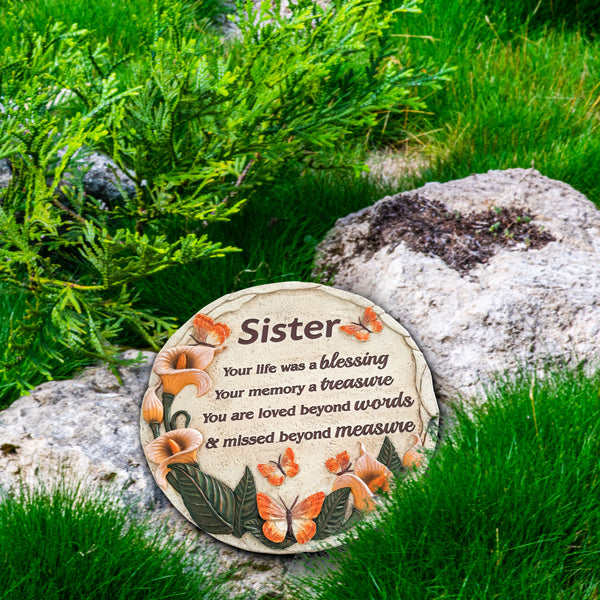 Sister Memorial Garden Stone Memorial Gifts for Loss of Sister in Memory of Sister Stepping Stone TNS10