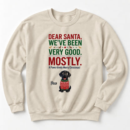 Dear Santa We've Been Very Good Mostly Funny Custom Dogs Christmas Standard Crew Neck Sweatshirt FSDM121