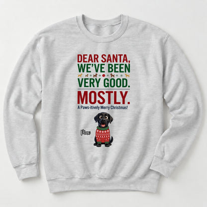 Dear Santa We've Been Very Good Mostly Funny Custom Dogs Christmas Standard Crew Neck Sweatshirt FSDM121