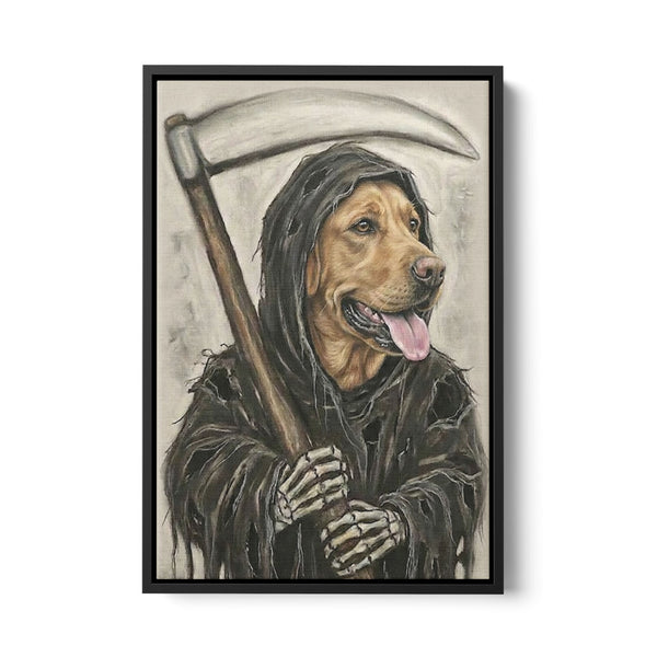 Custom Dog Grim Reaper Style Framed Matte Canvas FSD4789