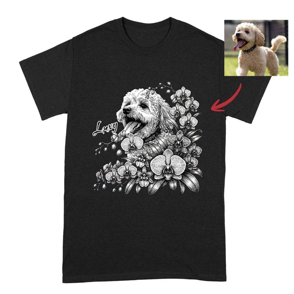 Orchids Flowers Custom Memorial Dog Shirt for Humans, Gift for Dog Parent FSD4824