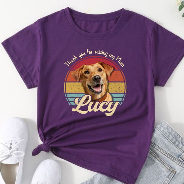 Custom Dog Photo Retro Style T-shirt for Grandma, Funny Mothers Day gift for Grandma FSD4802