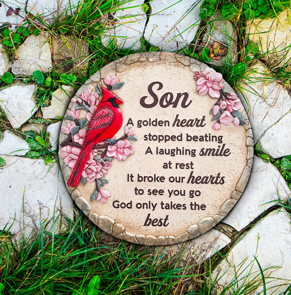 Son Memorial Garden Stone Memorial Gifts for Loss of Son in Memory of Son Stepping Stone TNS12