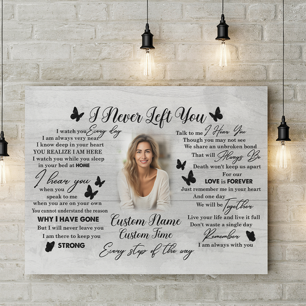 I Never Left you Memorial Canvas Gift| Sympathy Remembrance Gift For Loss Of Loved One In Heaven NXM455