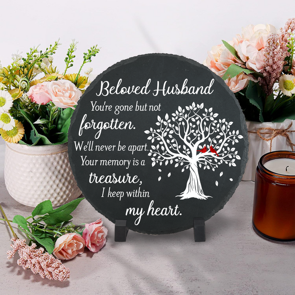 Husband Memorial Stone Garden Gifts for Loss of Husband, in Memory of Husband Plaque Husband TNA17