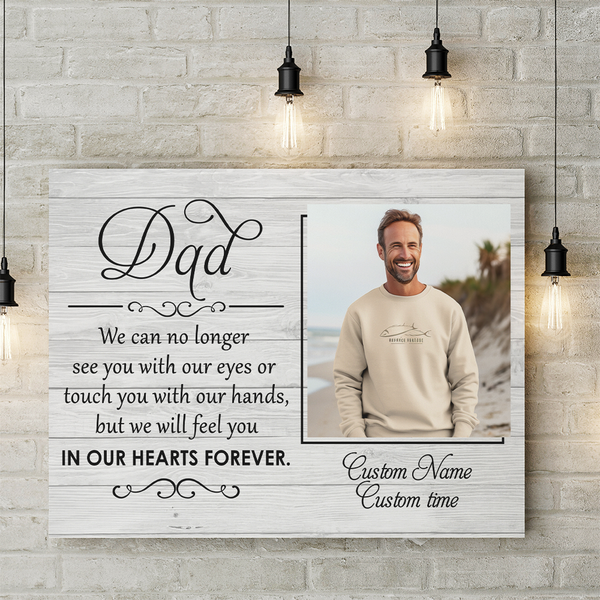 Dad Memorial Canvas Personalized| Memorial Gifts for Loss of Father Sympathy Gifts for Dad M520