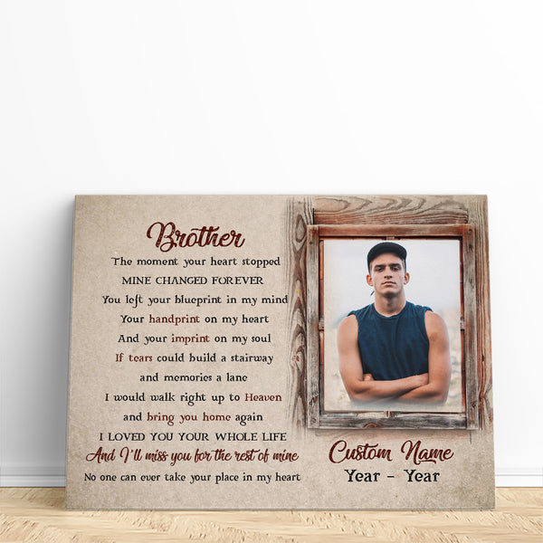 Brother Memorial Canvas Gift, Memorial Gift For Loss Of Brother, In Memory Of Brother NXM309