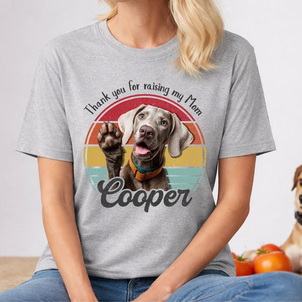 Custom Dog Photo Retro Style T-shirt for Grandma, Funny Mothers Day gift for Grandma FSD4802