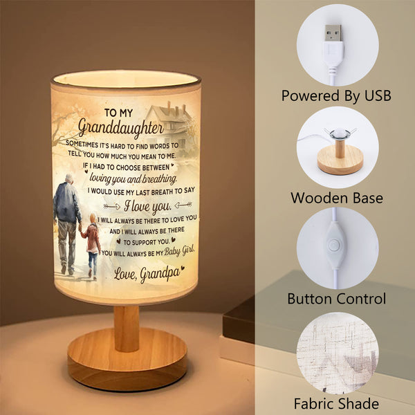 Granddaughter Table Lamp Granddaughter Gifts from Grandpa, Granddaughter and Grandpa Lamp TNT2