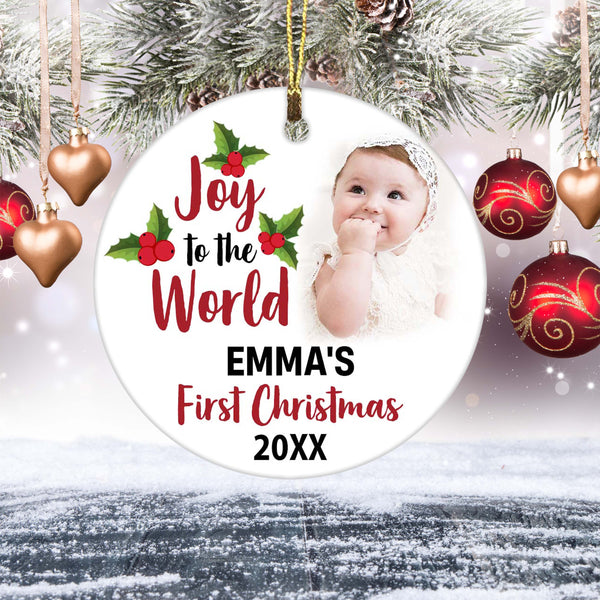 Personalized Christmas Ornaments| My First Christmas Customized Name & Year Baby First Christmas Ornament OMT17-2