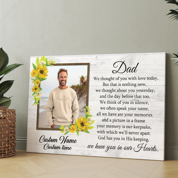 Dad Memorial Canvas Gift Personalized| Memorial Gifts for Loss of Dad Father Sympathy M526