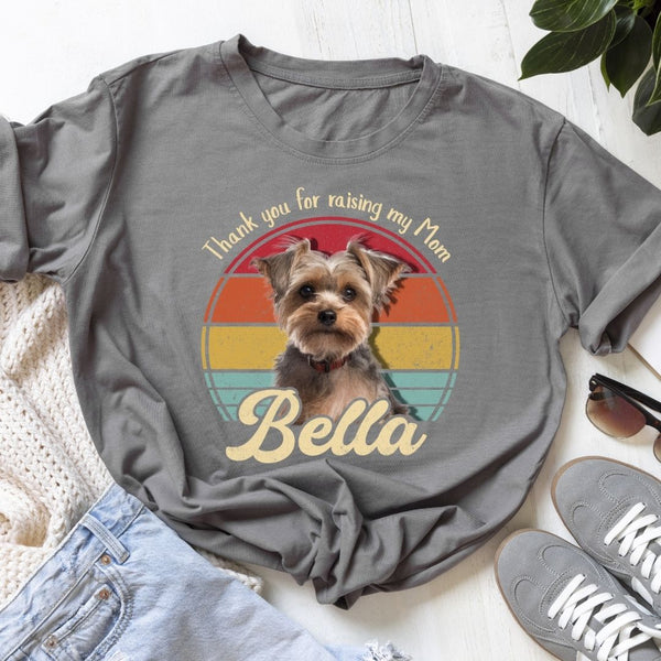 Custom Dog Photo Retro Style T-shirt for Grandma, Funny Mothers Day gift for Grandma FSD4802