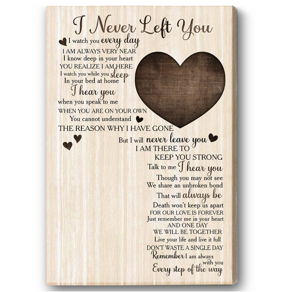 Memorial Gift Canvas Personalized| I Never Left You Sympathy Gifts For Loss Of Dad Mom In Memory Gift NXM461