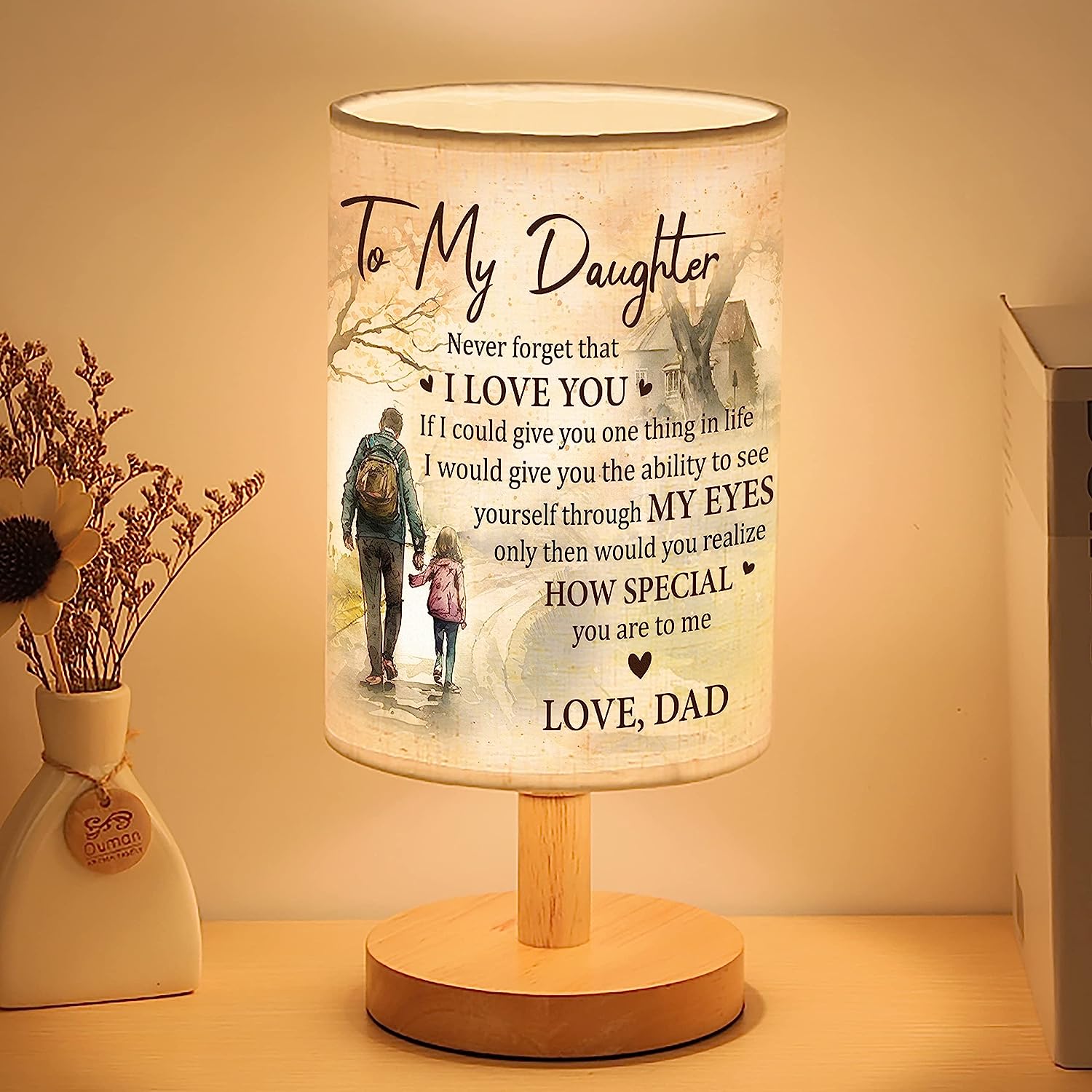 Daughter Table Lamp Gifts for Daughter from Dad, Father and Daughter Table Lamp TNT3