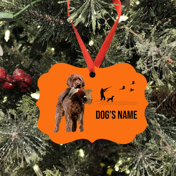 Pudelpointer Hunting Dog Custom Name Medallion Aluminum Ornament - Dog Christmas ornament FSD4357