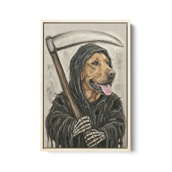Custom Dog Grim Reaper Style Framed Matte Canvas FSD4789