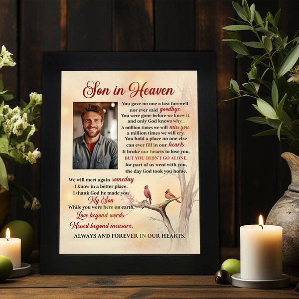 Son Memorial Shadow Box Memorial Gifts for Loss of Son Picture Frame in Memory of Son