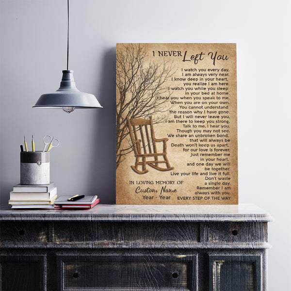 Memorial Canvas Gift| Sympathy Gift for Loss of Loved One In Heaven| I Never Left You Canvas NXM448