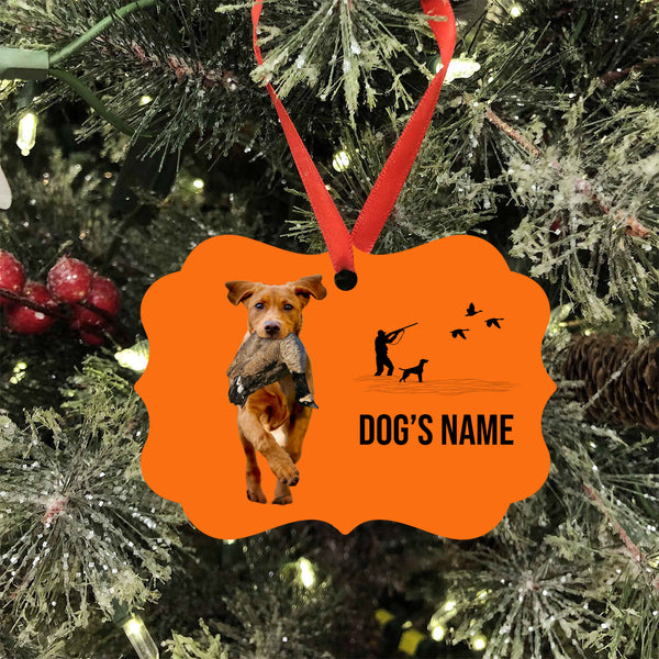 Fox Red Labrador Retriever Hunting Dog Custom Name Medallion Aluminum Ornament - Dog Christmas ornament FSD4347