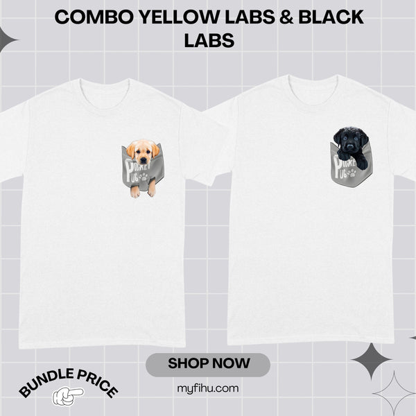 Pocket Dog Cute Labrador Retriever puppy in a Pocket Funny T-shirt Dog FSD4509
