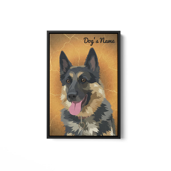 Custom Dog Portrait Framed Matte Canvas - Personalized Dog Photo Art Canvas FSD4791