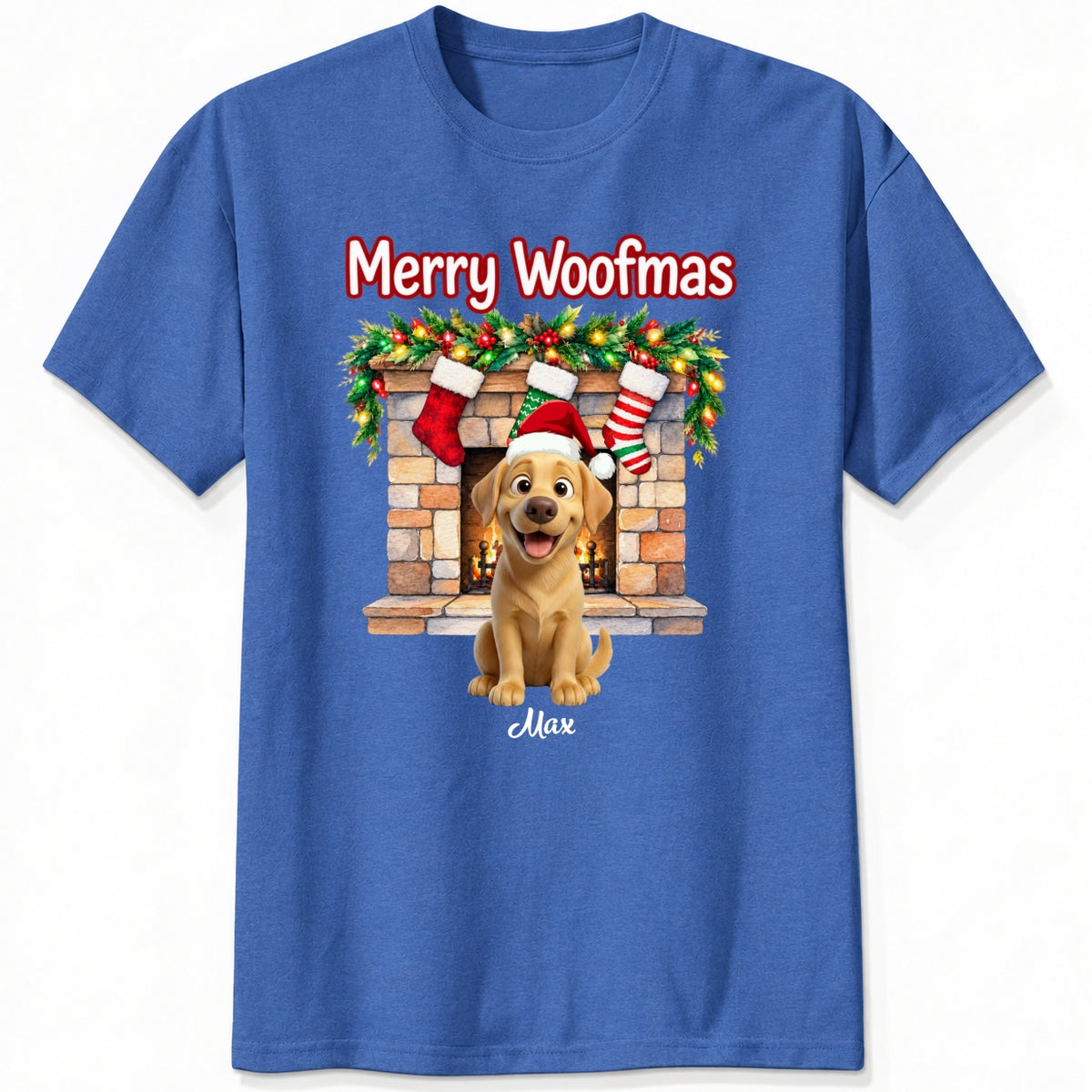 Custom Dogs Christmas T-Shirt, Merry Woofmas Personalized Pet Holiday Gift FSDM83