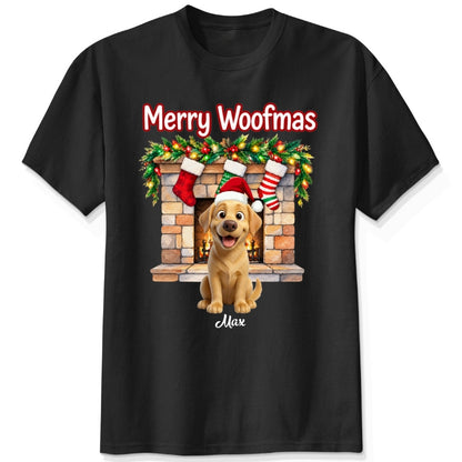 Custom Dogs Christmas T-Shirt, Merry Woofmas Personalized Pet Holiday Gift FSDM83