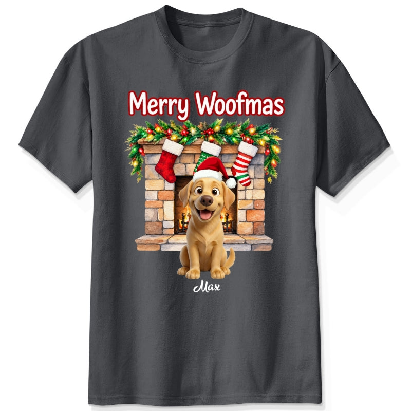 Custom Dogs Christmas T-Shirt, Merry Woofmas Personalized Pet Holiday Gift FSDM83