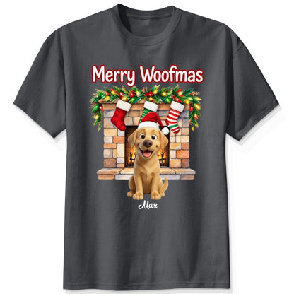 Custom Dogs Christmas T-Shirt, Merry Woofmas Personalized Pet Holiday Gift FSDM83