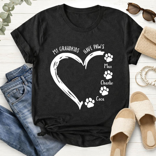 My Grandkids have Paws Custom Dog Grandma T-shirt, Mothers Day Gift for Grandma FSD4803