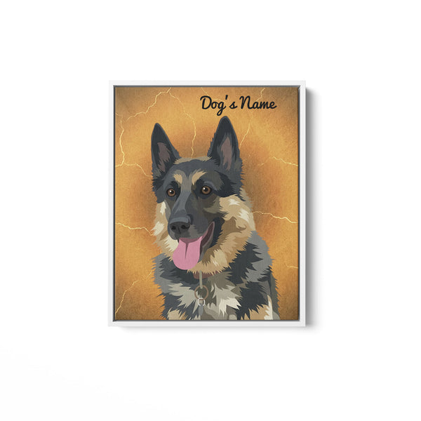 Custom Dog Portrait Framed Matte Canvas - Personalized Dog Photo Art Canvas FSD4791