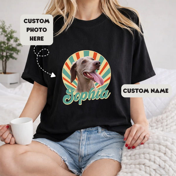 Custom Vintage Dog Standard T-Shirt, Dog Potrait Shirt Personalized Gift FSD4799