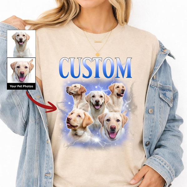 Custom Standard T-Shirt Dog Photo + Name Custom Dog Potrait Personalized Shirt FSD4797