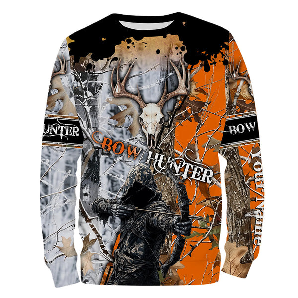 Archery Bow Hunting Deer Skull Grim Reaper Camouflage Customized Name Shirt TTN14