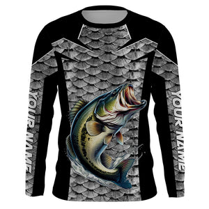 Personalized Bass Fishing Jerseys, Bass Fishing scales Custom Long Sleeve Fishing tournament shirts TTN58