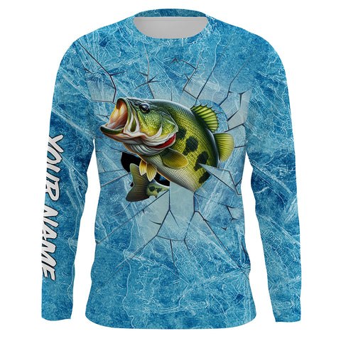 Ice fishing for bass fish winter camo clothing Custom name UV protection performance fishing shirt TTN35