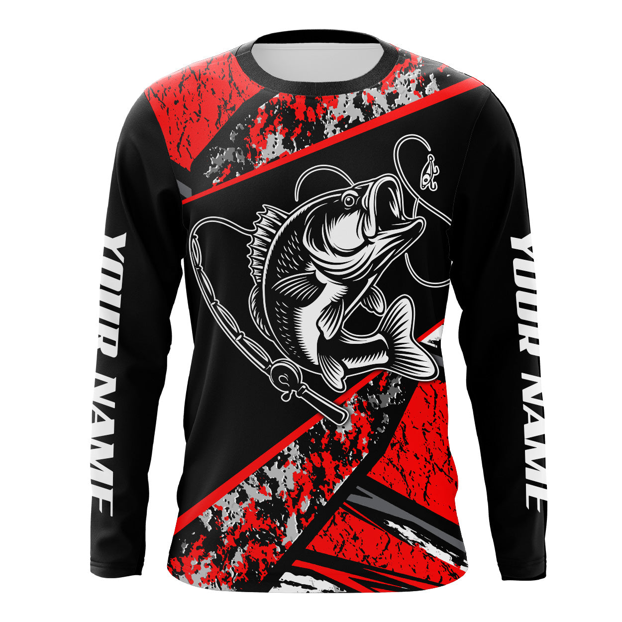 Personalized Bass Fishing Jerseys, Custom Long Sleeve Bass Fishing Tournament Fishing Shirts TTN95