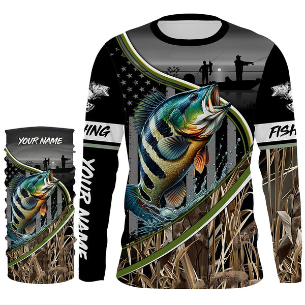 Peacock Bass Custom name Long Sleeve tournament Fishing jerseys Shirts for Fisherman TTN46