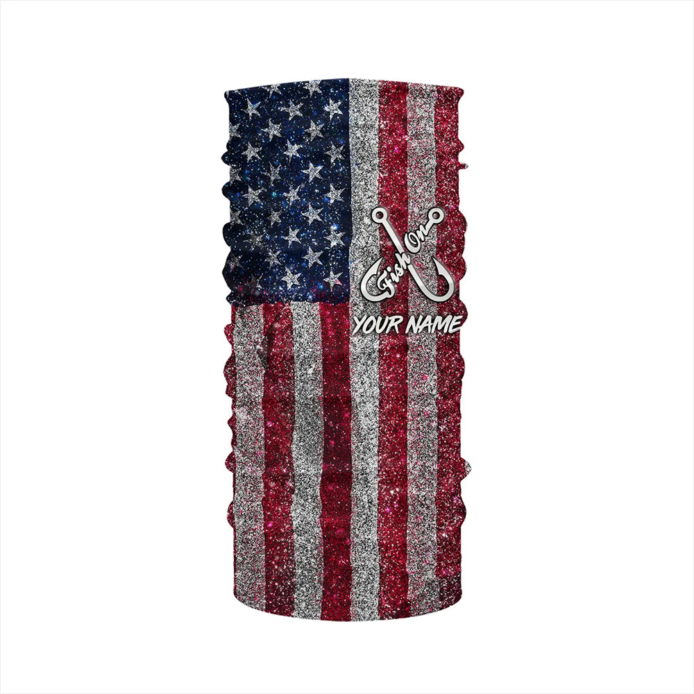 Fish On American Flag UV Protection Custom Long Sleeve Shirts