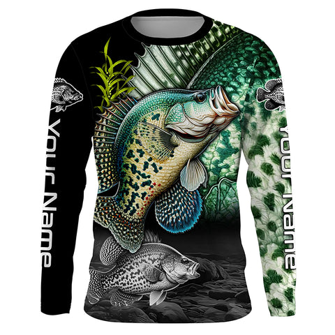 Custom Crappie Long Sleeve Tournament Fishing Shirts, Crappie Fishing Jerseys TTV03