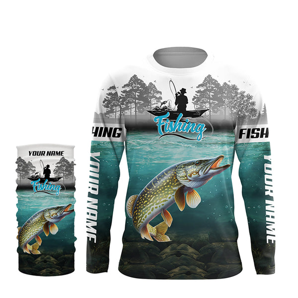 Custom Northern Pike Fishing jerseys, Pike Long Sleeve performance Fishing Shirts TTV80