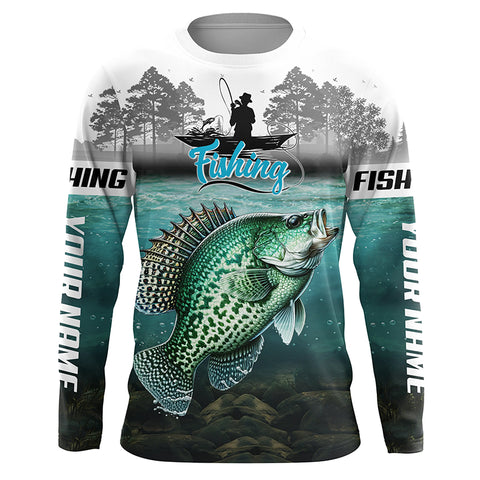 Custom Crappie Long Sleeve Tournament Fishing Shirts, Crappie Fishing Jerseys TTV136