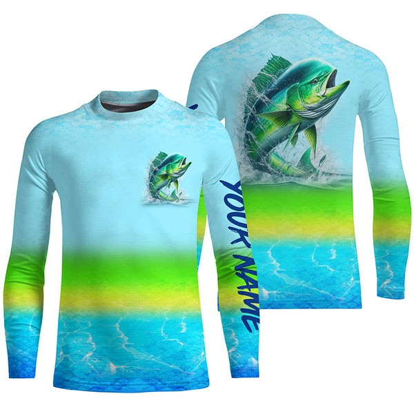 Mahi mahi (Dorado) Fishing Customize Name UV protection quick dry fishing shirts TTV47