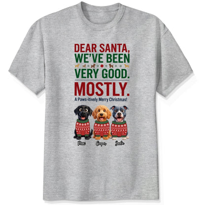  Dear Santa We've Been Very Good Mostly Funny Custom Dogs Christmas T-Shirt Personalized Holiday Gift FSDM88