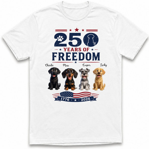 250 Years of Freedom Custom Dogs 4th of July Unisex T-shirt FSDM15