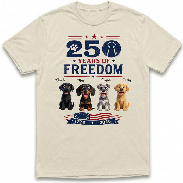 250 Years of Freedom Custom Dogs 4th of July Unisex T-shirt FSDM15