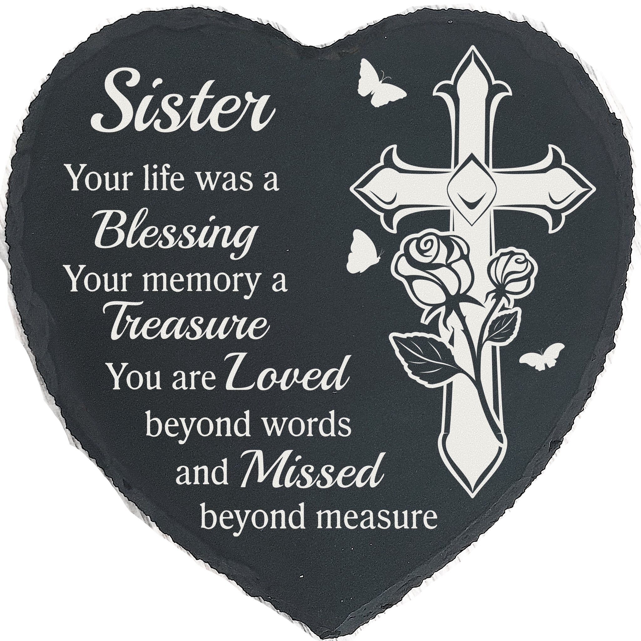 Sister Memorial Stone Garden Slate Sister Plaque Memorial Gifts for Loss of Sister in Heaven TNA9